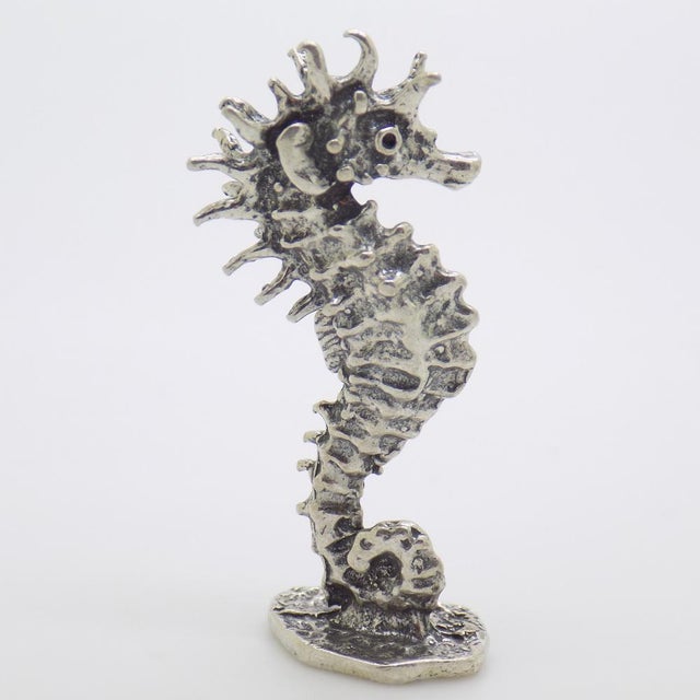 Vintage Italian Handmade Silver Seahorse Miniature, 1970s For Sale - Image 6 of 11