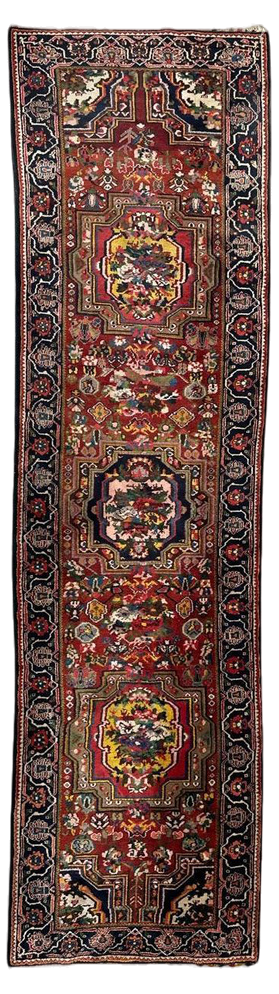 Mid-Century Bakhtiar Savonnerie Runner, 1940s