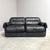 Remarks: Mid century sofa by Dreipunkt, Germany 1970s. Strong and heavy wooden frame with black leather upholstery. All...
