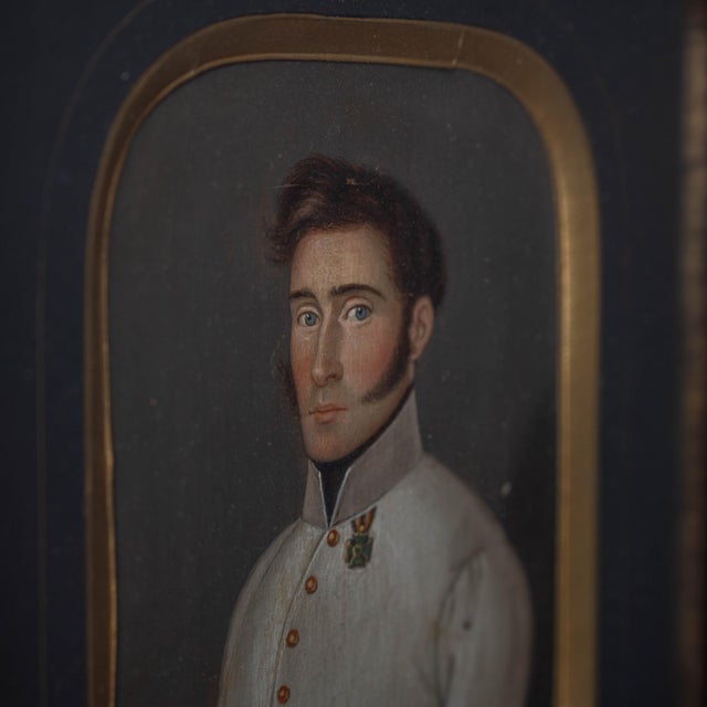 Austrian Leutnant Miniature Portrait, c.1840 For Sale - Image 4 of 9