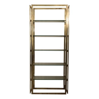 Brass Etagere with Glass Shelves, Italy, 1970s For Sale