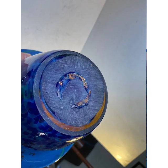 Blue Scandinavian Abstract Blue Centerpiece Fruit Bowl, 1970s For Sale - Image 8 of 10