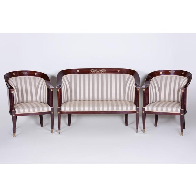 Empire Living Room Set in Mahogany, France, 1930s, Set of 3 For Sale - Image 6 of 18