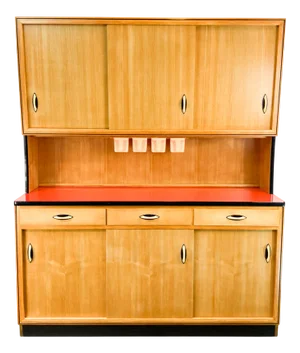 Kitchen Cupboard with Red Formica Top from Baumann Möbel, 1960s