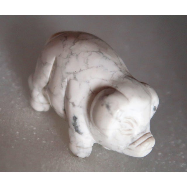 Miniature Well-Carved Piglet "Miss Piggy" - Pig - - Of Uncommon Magnesite Stone. For Sale In Miami - Image 6 of 14