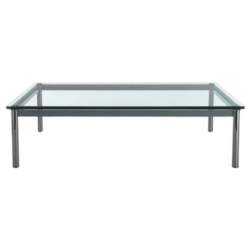 Gold Mid-Century Modern Chrome 10 Tube Table with Glass by Le Corbusier for Cassina For Sale - Image 8 of 8