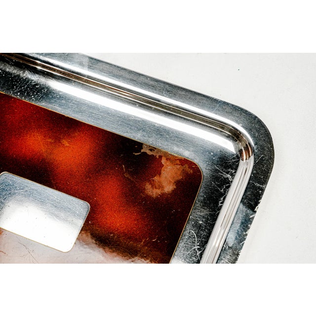 Vintage French Silverplate Dresser Tray Vanity Catchall Home Decor For Sale - Image 4 of 9
