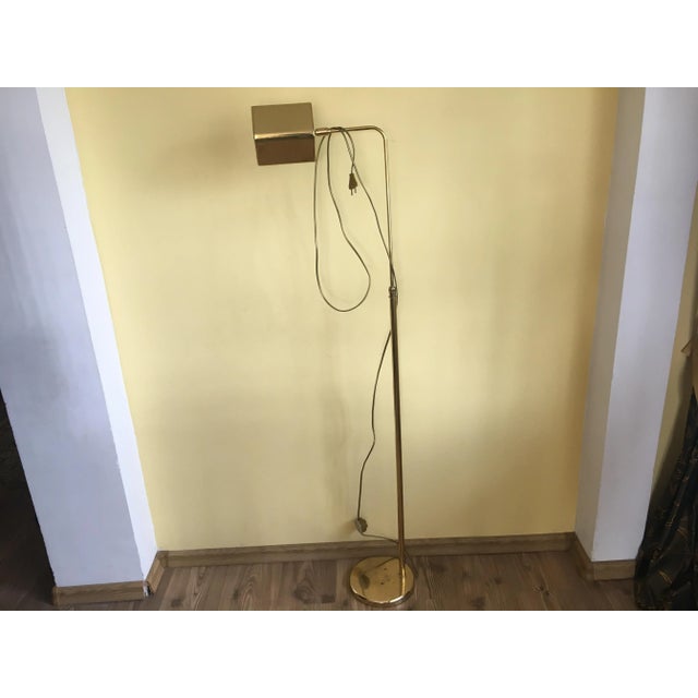 Floor lamp from the 1970s. The lamp base is in good condition, several discolorations, brass abrasions, as seen in the...