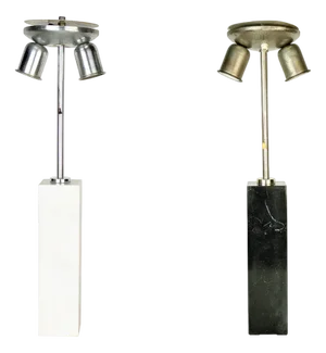 Italian Lamps in White and Black Marble from Maison Jansen, 1960s, Set of 2