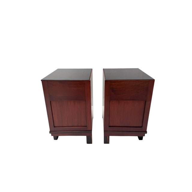1920s Dutch Art Deco Walnut Nightstands by Max Coini, 1920s, Set of 2 For Sale - Image 5 of 10
