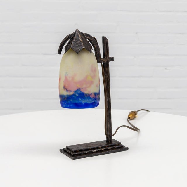 French Art Deco Table Lamp from Verrerie d'Art Degué, 1930s For Sale - Image 18 of 18