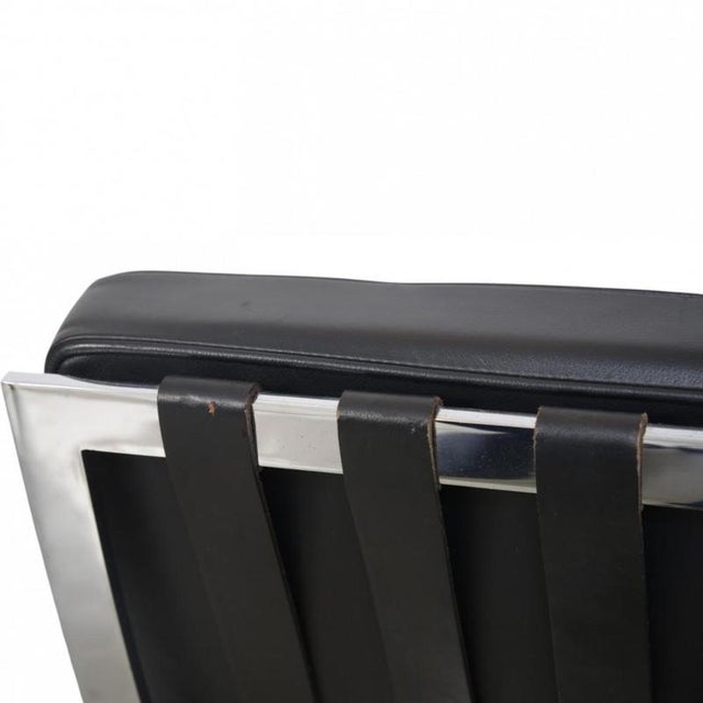 Barcelona Chair in Black Leather by Ludwig Mies van der Rohe, 2010s For Sale - Image 13 of 18