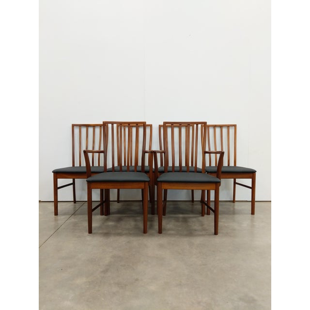 Brown Set of 6 Vintage McIntosh Mid Century Modern Dining Chairs For Sale - Image 8 of 11