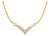 10K Yellow and White Gold 1/2 Cttw Princess Cut Diamond Channel-Set ���V��� Shape 18" Franco Chain Necklace (H-I Color, SI2-I1 Clarity) For Sale