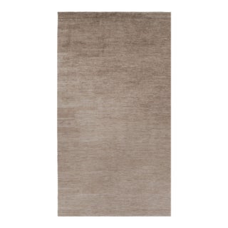 Rug & Kilim’s Oversized Modern Textural Rug in Brown, White and Beige Striae - 10x18 For Sale