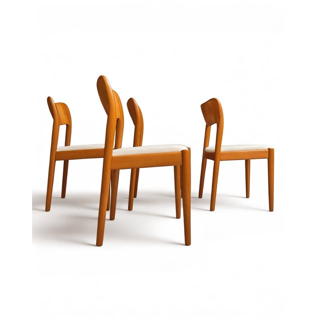 Wood Danish Modern Dining Chairs in Teak by Niels Koefoed for Koefoeds Hornslet Møbelfabrik A/S, Denmark, 1970s, Set of 4 For Sale - Image 7 of 18