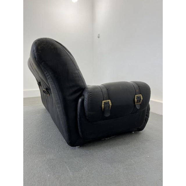 Modular Leather Black Sofa, 1960s For Sale - Image 5 of 14