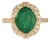Mid 1920s Style 3.27Carats Oval Emerald Diamond 14k Gold Art Deco Ring Size 4 For Sale