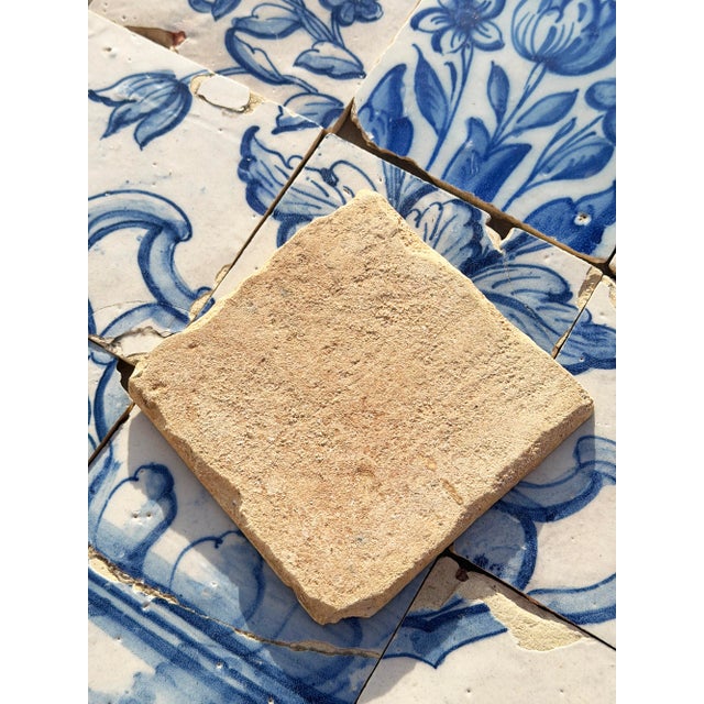 Antique 18th Century Portuguese Blue & White Floral Bouquet Tile Panel For Sale - Image 17 of 17