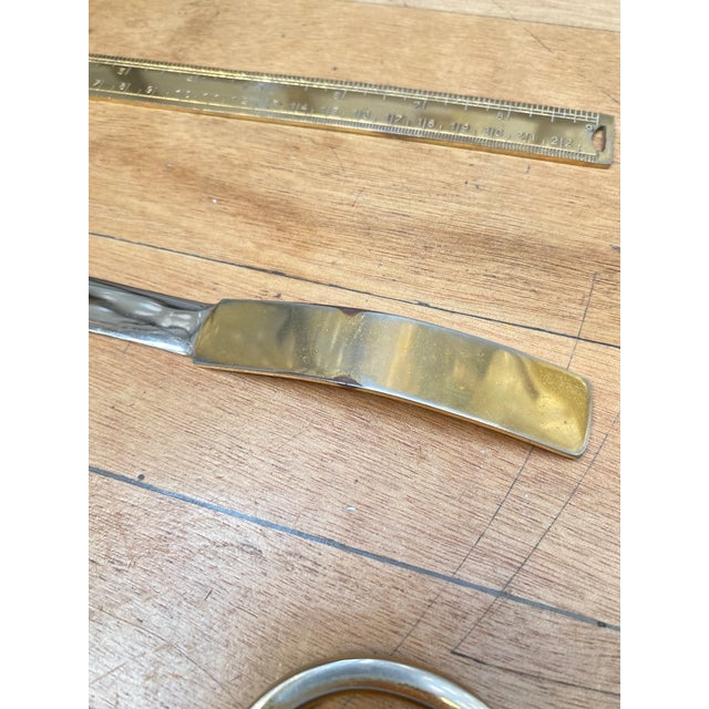 Lancel Steel Desk Set with Leather Case, France, 1960s, Set of 4 For Sale - Image 6 of 15