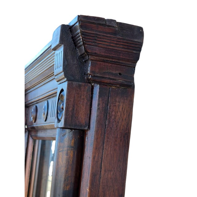 19th Century American Victorian Walnut Pierre Mirror/ Hallway Mirror. For Sale - Image 14 of 16