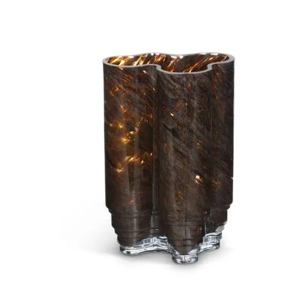 Contemporary Tortoise Brown Blown Glass Vase For Sale - Image 3 of 3