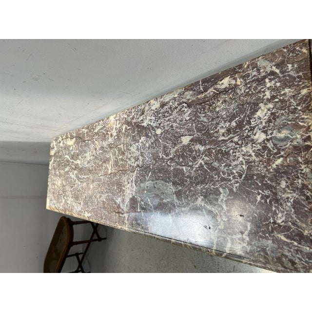 Louis XIV Style Fireplace in Speckled Red Marble, 19th Century For Sale - Image 12 of 16