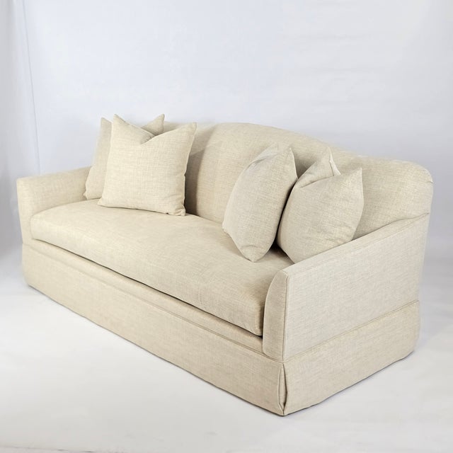 Contemporary m.j. Design Consultants Custom Neutral Upholstered Sofa For Sale - Image 3 of 14