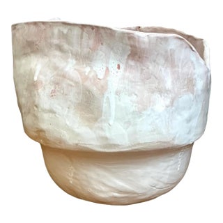 Vintage Monumental Handcrafted Ceramic Vessel For Sale