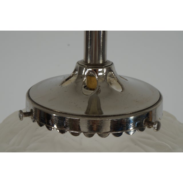 Silver French Art Deco Pendant Light by A. Delatte 1920s France For Sale - Image 8 of 13