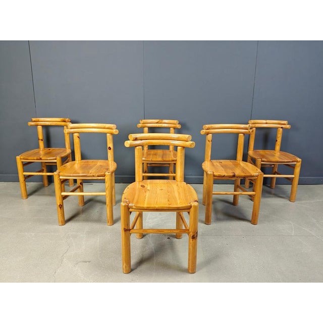 Vintage Pinewood Dining Chairs, 1980s, Set of 6 For Sale - Image 13 of 15
