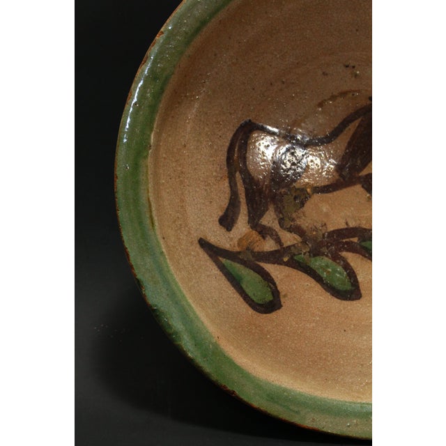 Beige 19th / 20th C. Glazed Earthenware Bowl With Bull, Cuzco Pottery School 2 For Sale - Image 8 of 14