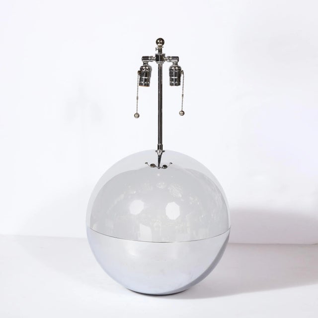 Mid-Century Modern Mid-Century "Ball" Table Lamp in Chrome in the Style of Karl Springer For Sale - Image 3 of 11