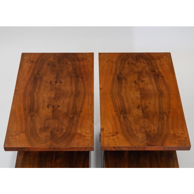 Wood Art Deco Walnut Bedside Cabinets, 1930s, Set of 2 For Sale - Image 7 of 18