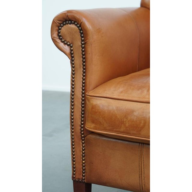 Cognac-Colored Chair in Cowhide For Sale - Image 12 of 14