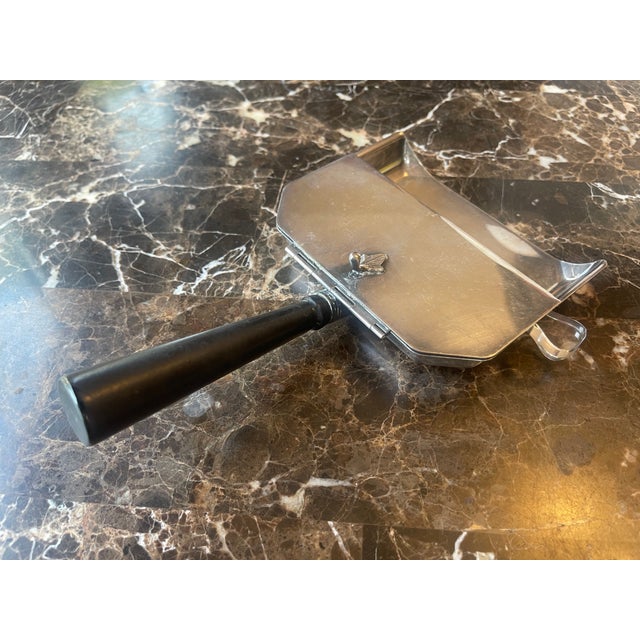 1970s Silver-Plate Butler Crumb Catcher & Brush For Sale - Image 9 of 9
