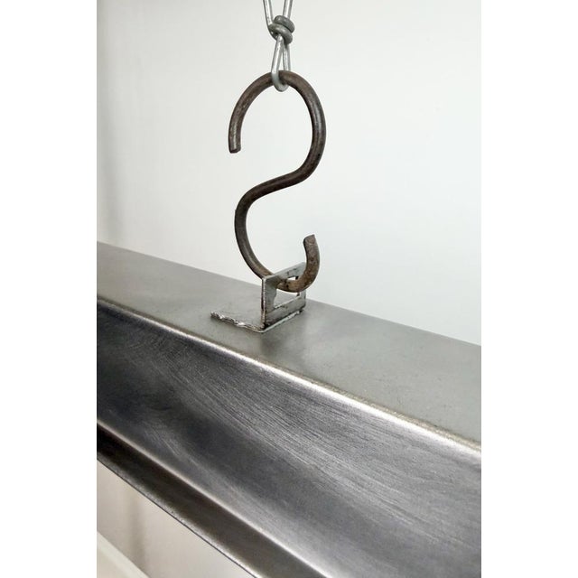 Metal Industrial Polished Hanging Tube Light, 1970s For Sale - Image 7 of 18