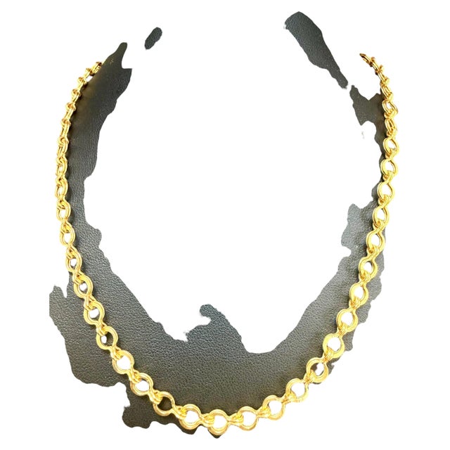 24 Karat Pure Gold Hand Made Yellow Gold Link Chain Necklace, 22.3 Gm, 16 Inch For Sale In New York - Image 6 of 8