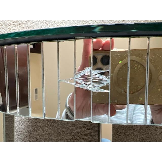 Early 20th Century Art Deco Mirrored Demilune Console (1925-1935) For Sale - Image 5 of 5