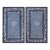 1930s Blue Medallion Antique Pair of Chinese Peking Rugs 3'2" X 5'2" Handknotted Wool Carpets For Sale