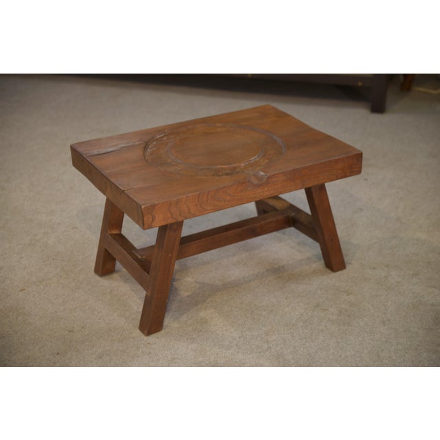 Brutalist Coffee Table in Elm, 1950s For Sale - Image 9 of 12