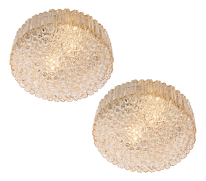Large Bubble Glass Flush Mount from Limburg, Germany, 1970s