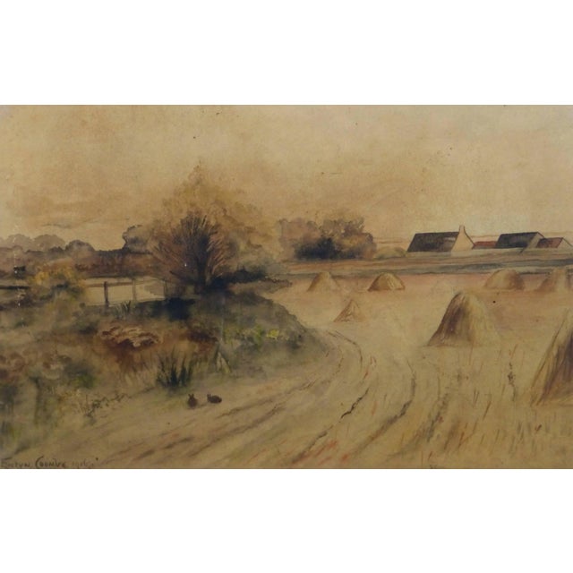 1900 - 1909 Evelyn Coombe, Vintage Watercolor Landscape - Low Country For Sale - Image 5 of 5