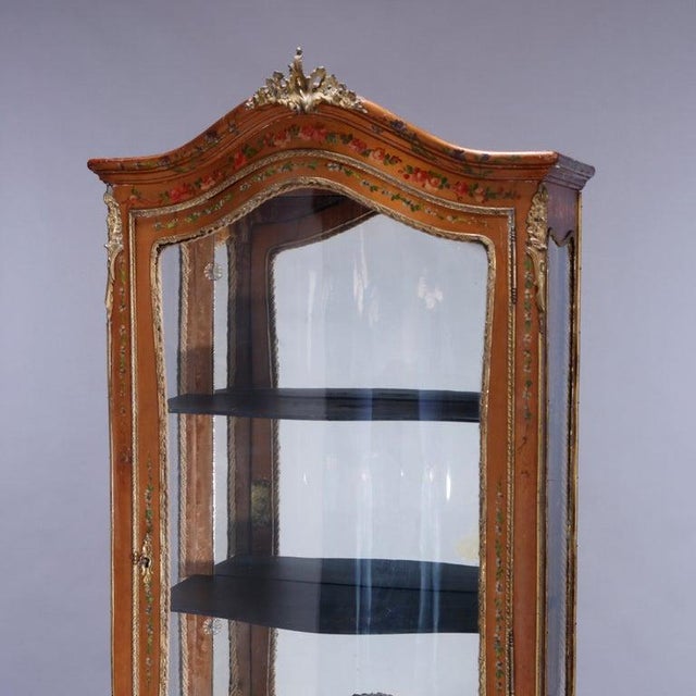 French Louis XIV Style Vernis Martin Decorated Vitrine With Ormolu C1890 For Sale - Image 11 of 18