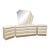Millennium Cream Postmodern Dresser and Two Nightstands With Asymmetrical Mirror For Sale