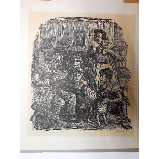 Albert Abramovitz, WPA Artist woodblock print "Letter from overseas" For Sale