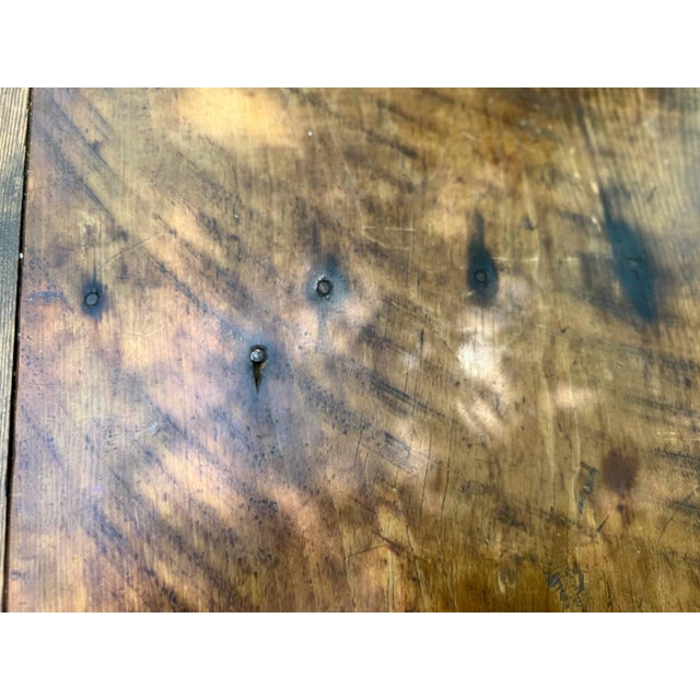 Antique Early American Primitive Rustic Painted Dining Table. For Sale In Washington DC - Image 6 of 16