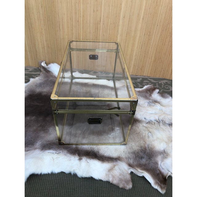 1970’s Lucite Steamer Trunk Brass Hardware & Aluminum Rivets for Solid