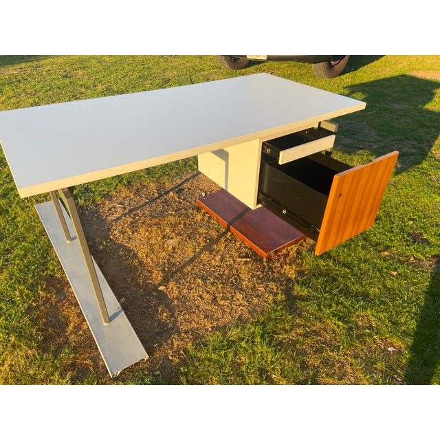 Florence Knoll Florence Knoll Antenna Desk With Storage For Sale - Image 4 of 12