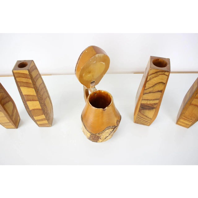 Czechoslovakian Wooden Handmade Items, 1950s, Set of 5 For Sale - Image 6 of 12